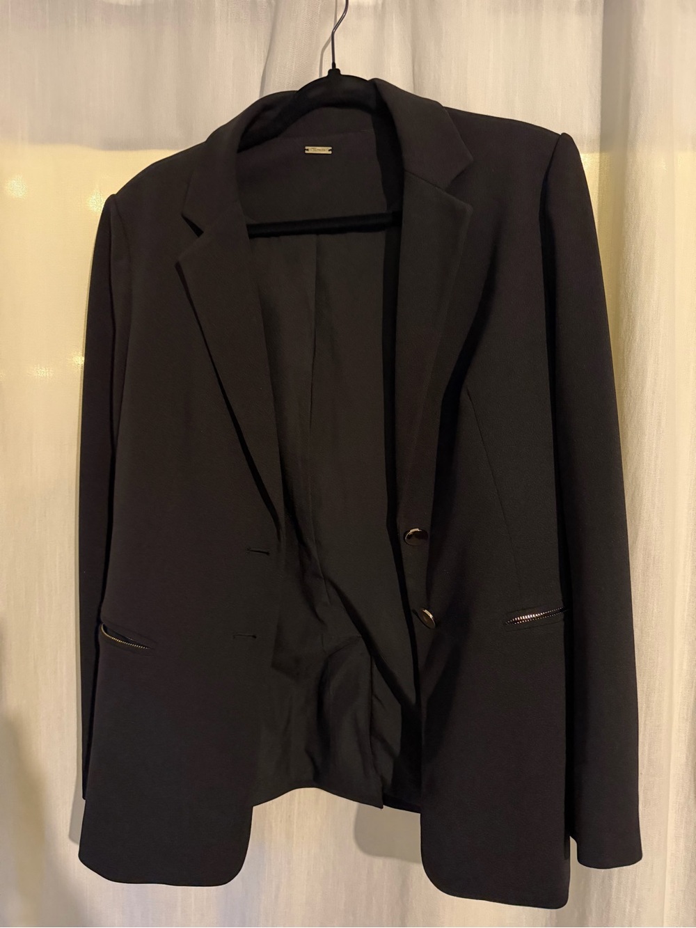 Tahari Black Tailored Blazer with Gold-Tone Accents